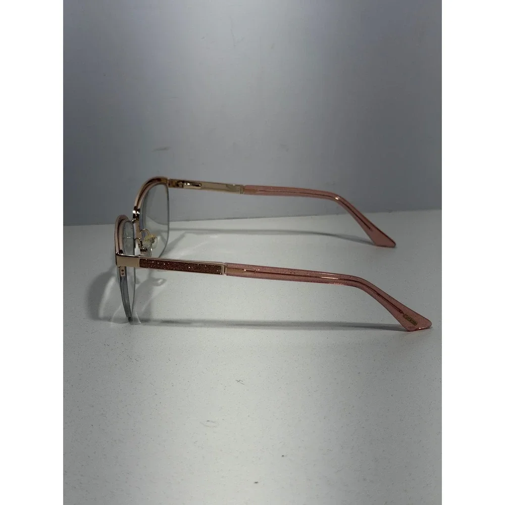 Kay Unger New York K232 GLD Rose Gold Pink Glitter Semi Rimless Eyeglasses 55-17